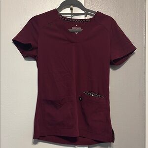 Women's Burgundy Scrub Top